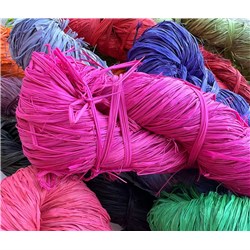 Rainbow Coloured Raffia Hank 250g Hot Pink_2